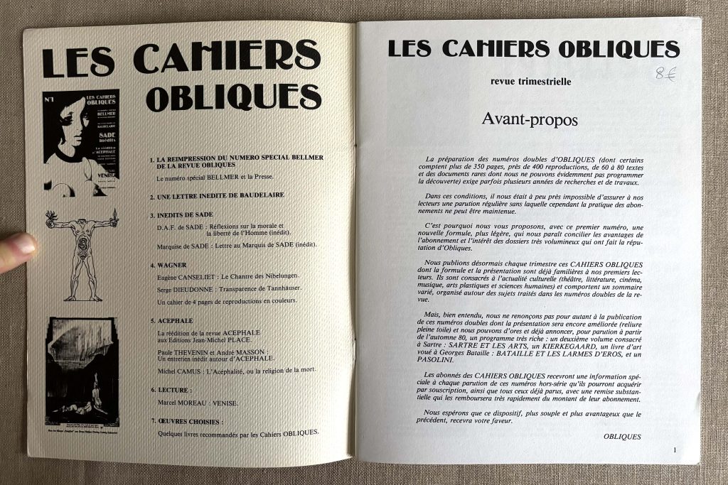 les cahiers obliques numéro 1 janvier 1980 love book hôtel (3)